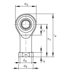桿端軸承 GIKSL16-PS, 根據(jù) DIN ISO 12 240-4 標(biāo)準(zhǔn)，特種鋼材料，帶左旋內(nèi)螺紋，免維護(hù)