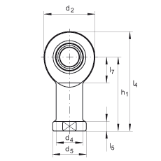 桿端軸承 GIL12-DO, 根據(jù) DIN ISO 12 240-4 標準，帶左旋內(nèi)螺紋，需維護