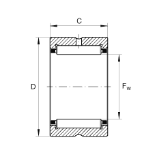 滾針軸承 NCS4424, 機加工滾道，根據 ABMA 18.2 - 1982，英制