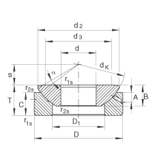 推力關(guān)節(jié)軸承 GE15-AX, 根據(jù) DIN ISO 12 240-3 標(biāo)準(zhǔn)，需維護(hù)