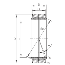 關(guān)節(jié)軸承 GE420-DO, 根據(jù) DIN ISO 12 240-1 標(biāo)準(zhǔn)，需維護(hù)