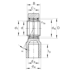 液壓桿端軸承 GIHNRK125-LO, 根據(jù) DIN ISO 12 240-4 標(biāo)準(zhǔn)，帶右旋螺紋夾緊裝置，需維護(hù)