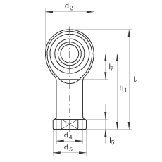 桿端軸承 GIKL12-PW, 根據(jù) DIN ISO 12 240-4 標(biāo)準(zhǔn)，帶左旋內(nèi)螺紋，需維護(hù)