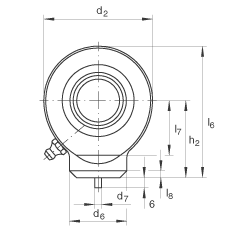 液壓桿端軸承 GK50-DO, 根據(jù) DIN ISO 12 240 標(biāo)準(zhǔn)，帶焊接面，需維護(hù)