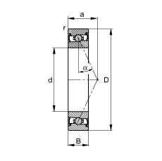 主軸軸承 HCS71912-E-T-P4S, 調節，成對或單元安裝，接觸角 α = 25°，兩側唇密封，非接觸，限制公差