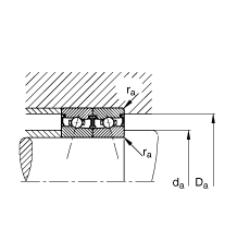主軸軸承 HSS71902-C-T-P4S, 調(diào)節(jié)，成對安裝，接觸角 α = 15°，兩側(cè)唇密封，非接觸，加嚴(yán)公差