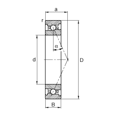 主軸軸承 HS7004-E-T-P4S, 調(diào)節(jié)，成對或單元安裝，接觸角 α = 25°，限制公差