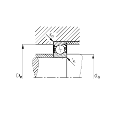 主軸軸承 B7202-C-2RSD-T-P4S, 調(diào)節(jié)，成對安裝，接觸角 α = 15°，兩側(cè)唇密封，非接觸，加嚴(yán)公差