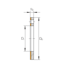 推力墊圈 EGW14-E40-B, 推力墊圈，免維護，帶銅襯