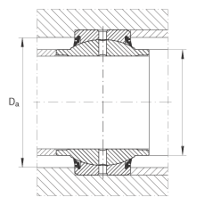 關節軸承 GE45-HO-2RS, 根據 DIN ISO 12 240-1 標準, 需維護，兩側唇密封