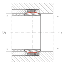 大的關(guān)節(jié)軸承 GE850-DW-2RS2, 根據(jù) DIN ISO 12 240-1 標(biāo)準(zhǔn), 免維護(hù)，兩側(cè)密封