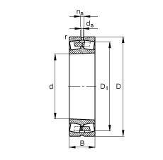 調心滾子軸承 23260-K-MB, 根據 DIN 635-2 標準的主要尺寸, 錐孔，錐度 1:12